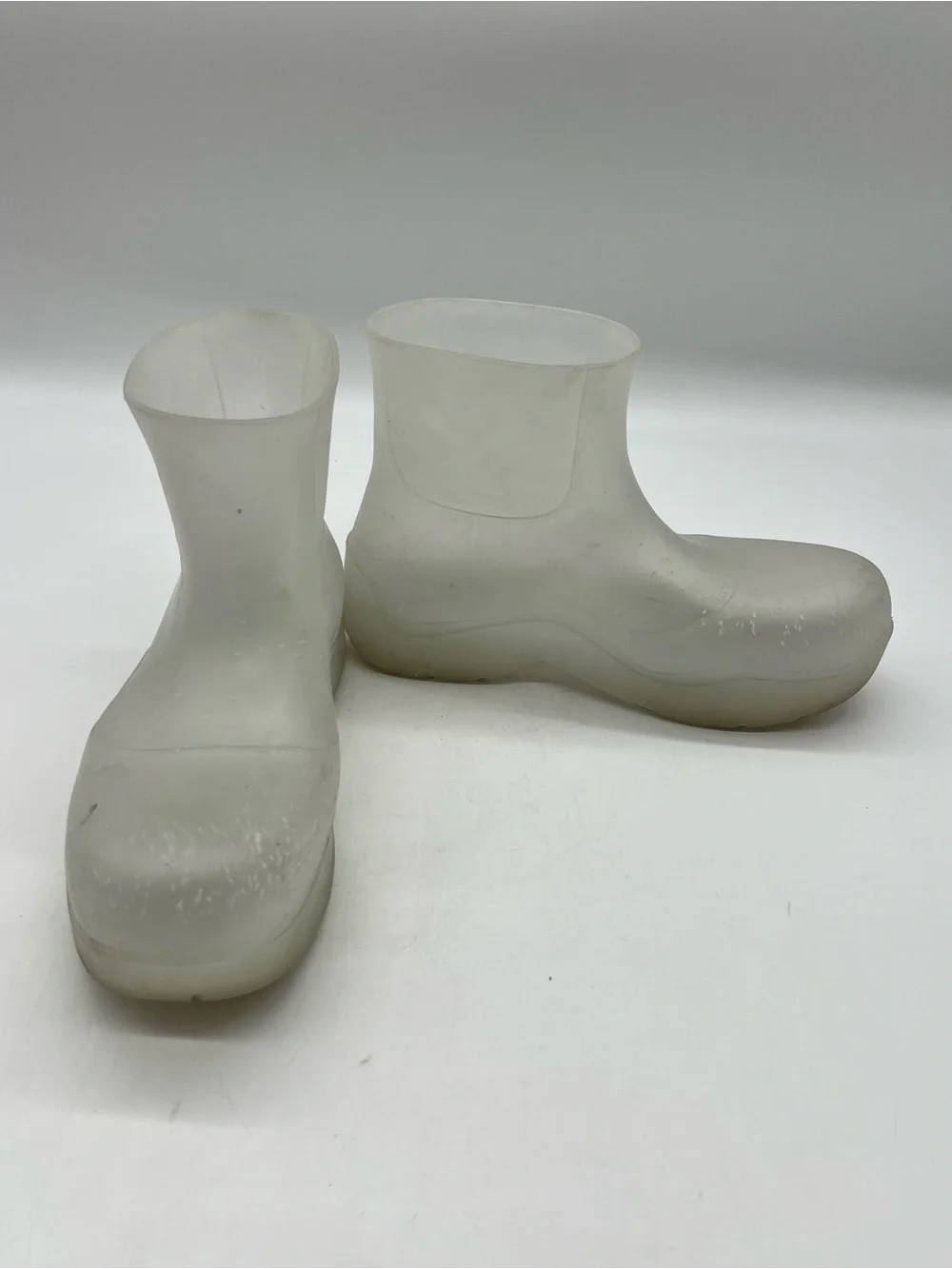 Bottega Veneta Icon Puddle Men’s Sz 43 Sz US 10 Clear Rubber Ankle Rain Boots.